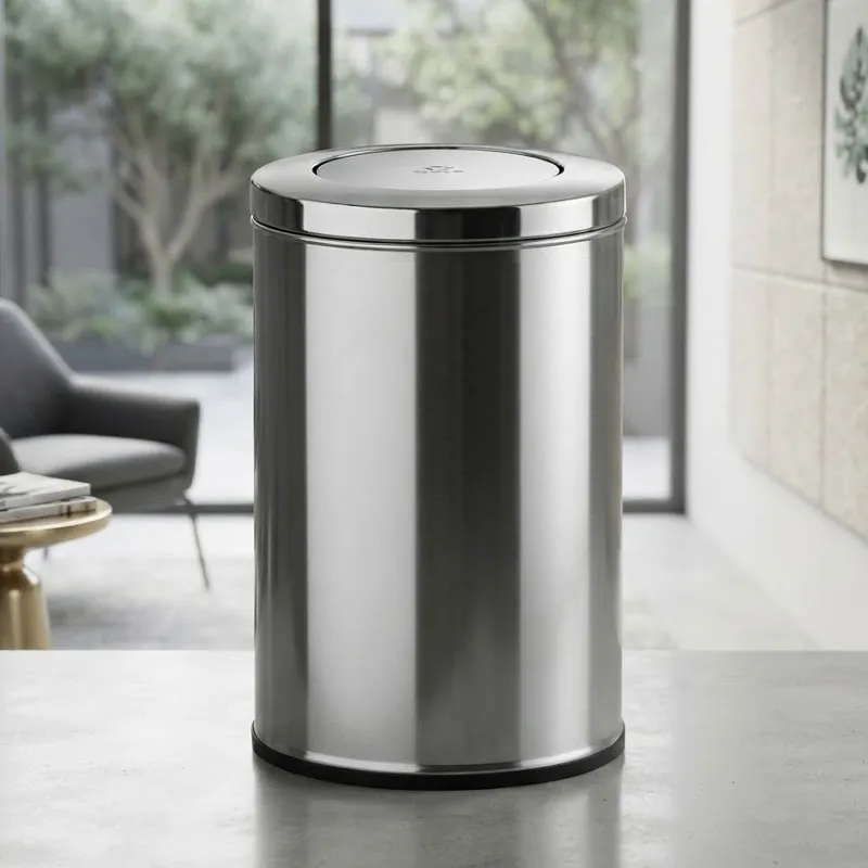 Thùng rác inox 304 nắp lật