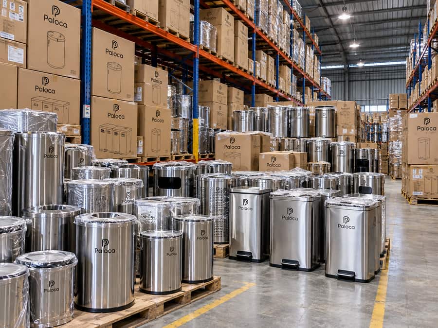 Kho thùng rác inox đủ loại với số lượng lớn