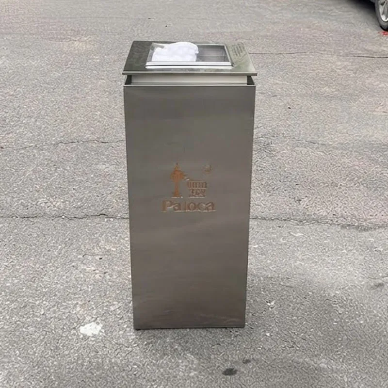 Thùng rác sảnh inox 304 có gạt tàn cao cấp