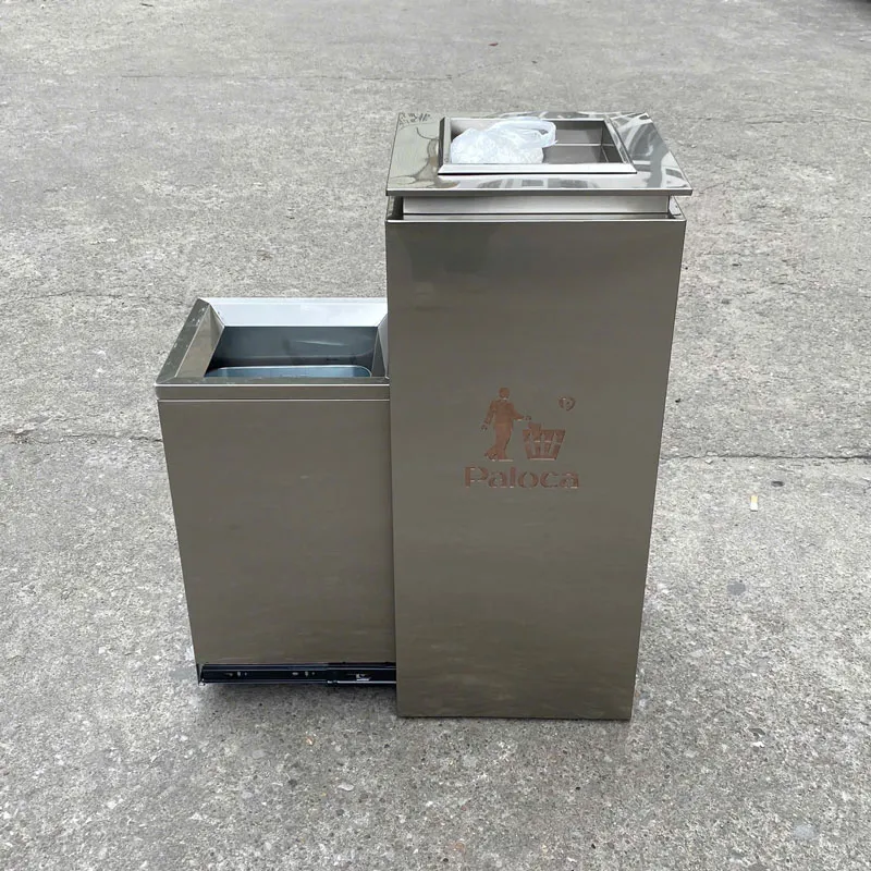 Thùng rác sảnh inox 304 có gạt tàn cao cấp