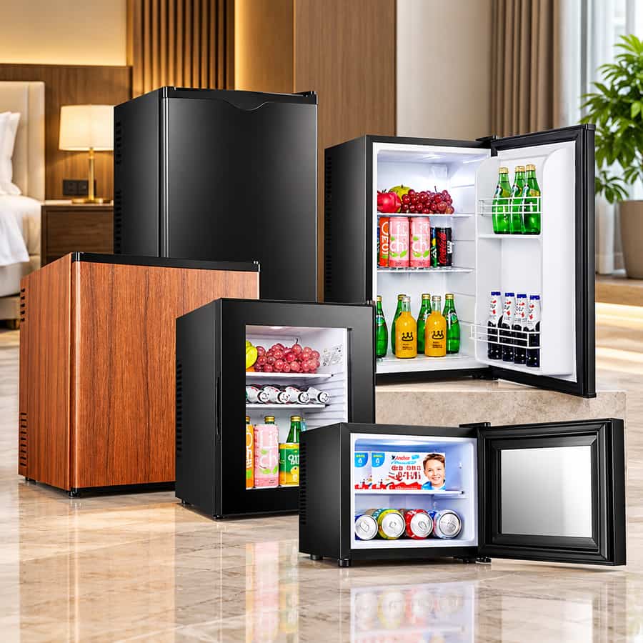 Tủ lạnh minibar kích thước đa dạng, nhiều kiểu dáng