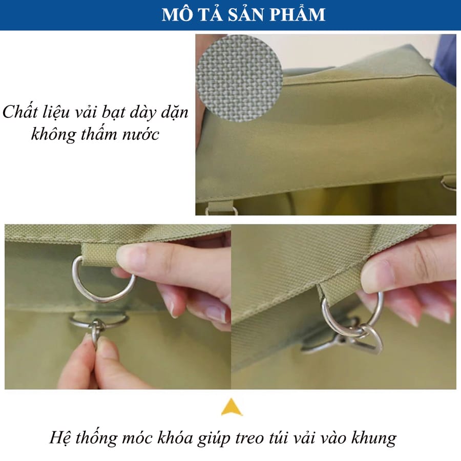 Hình ảnh mô tả chi tiết túi vải bạt thay thế cho xe chở đồ giặt là