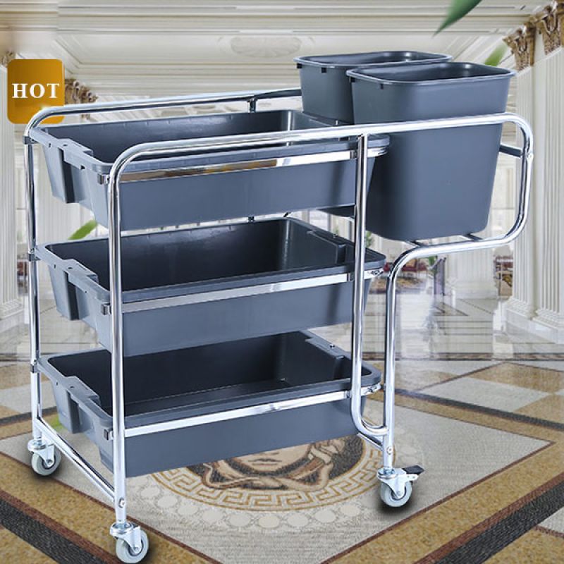 xe đẩy phục vụ, xe đẩy thu dọn bát đĩa nhà hàng