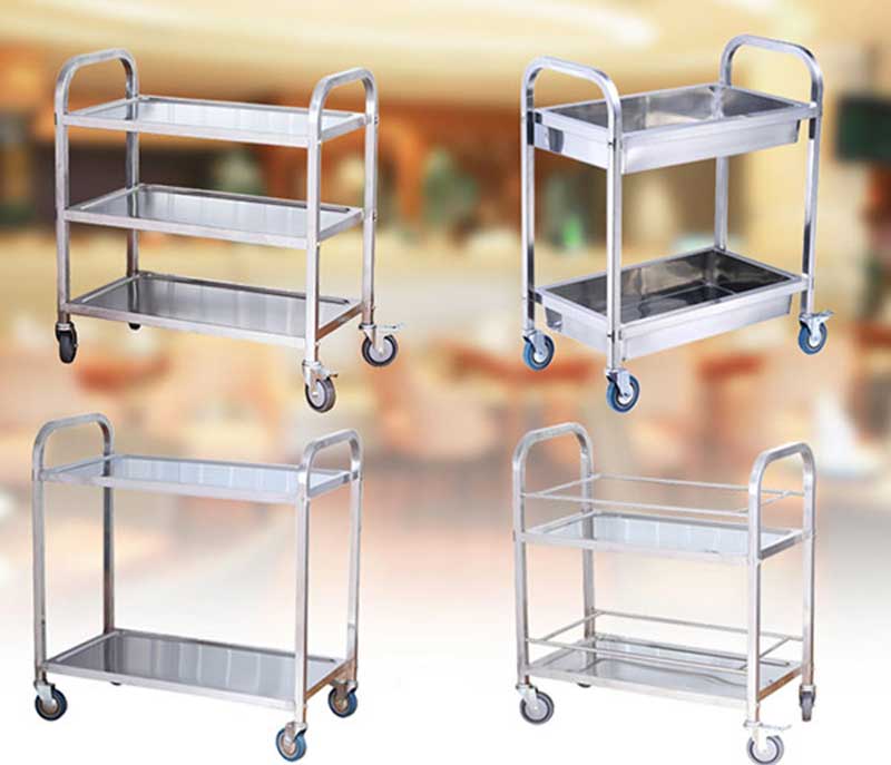 xe đẩy inox 2,3,4 tầng